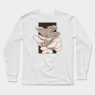 Vintage doodle illustration of Oyster Mushroom Long Sleeve T-Shirt